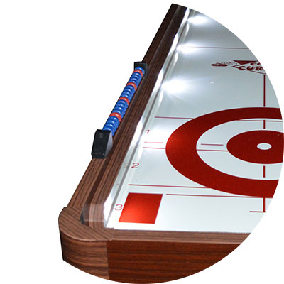 Edge II Curling & Shuffleboard Game - Mahogany - 8': 1-2-3 Traditional Scoring with Abacus Scoring Beads
