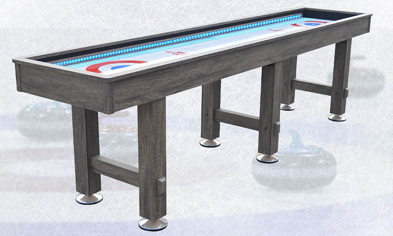 Rustic Curling / Shuffleboard & Dining Top 3 in 1 Game - Antique Slate - 10': YOU GOTTA HAVE IT!