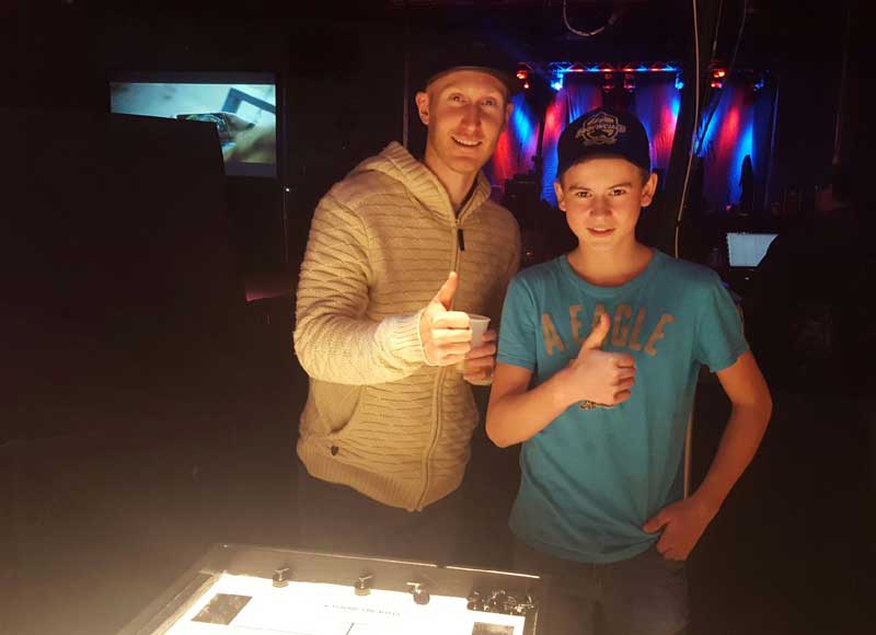 Brad Jacobs and young fan